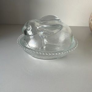 Indiana Glass Clear Bunny Candy Dish